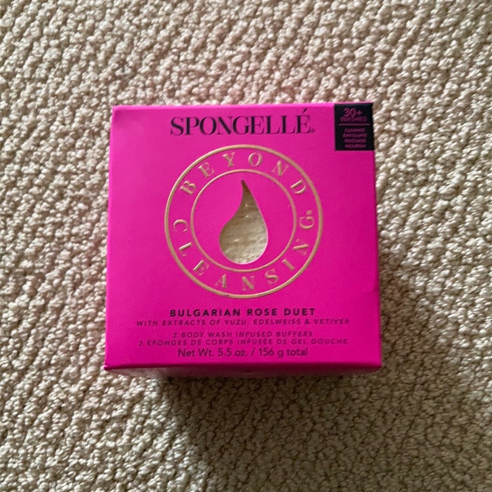 NEW Spongelle Bulgarian Rose Duet 2 Body Wash Infused Buffers Exfoliate NIB